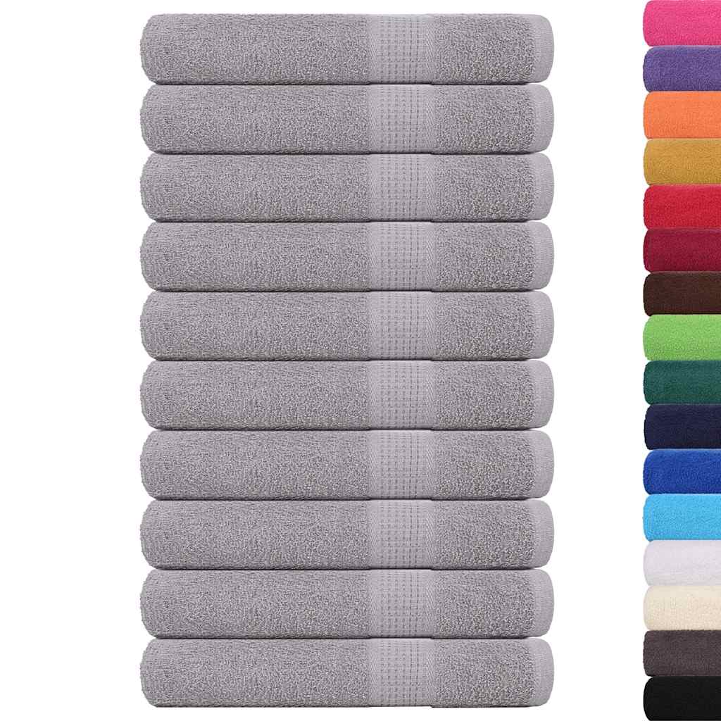 Asciugamani 10 pz Grigio 100x200 cm 360 g/mÃ‚Â² 100% Cotone