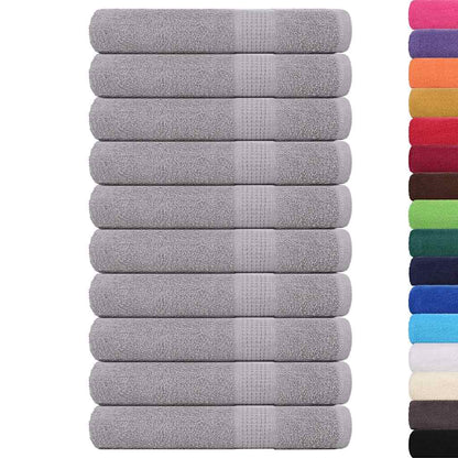 Asciugamani 10 pz Grigio 100x200 cm 360 g/mÃ‚Â² 100% Cotone
