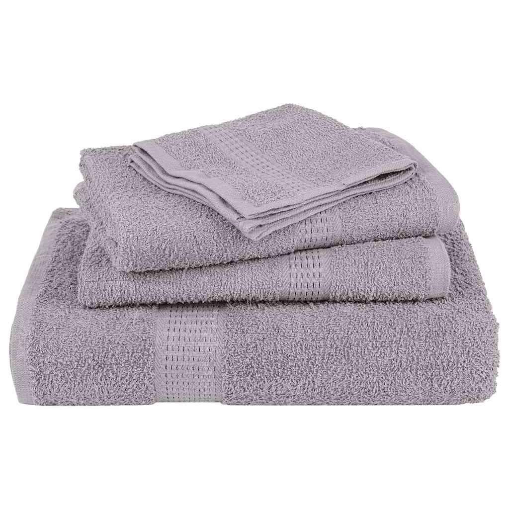 Asciugamani 10 pz Grigio 100x200 cm 360 g/mÃ‚Â² 100% Cotone