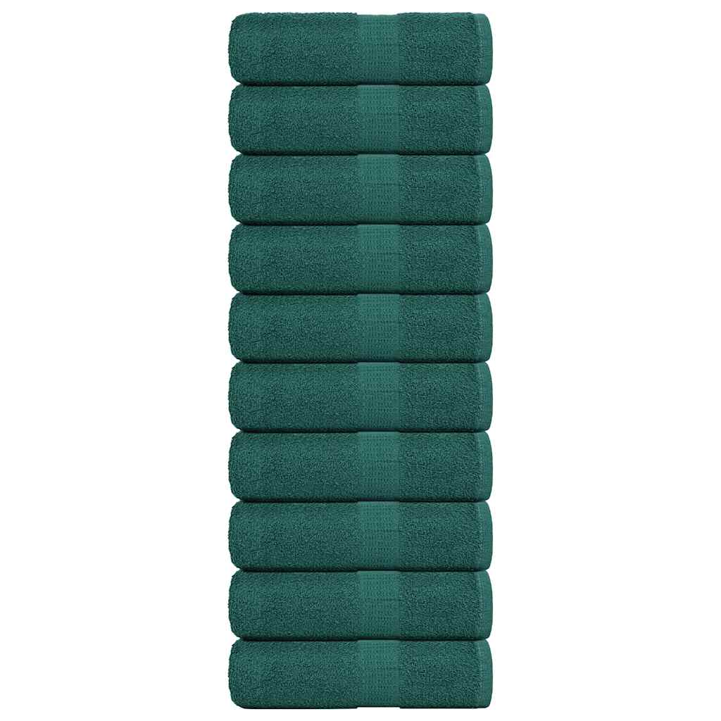Asciugamani Ospiti 10 pz Verde 30x50 cm 360 g/m² 100% Cotone
