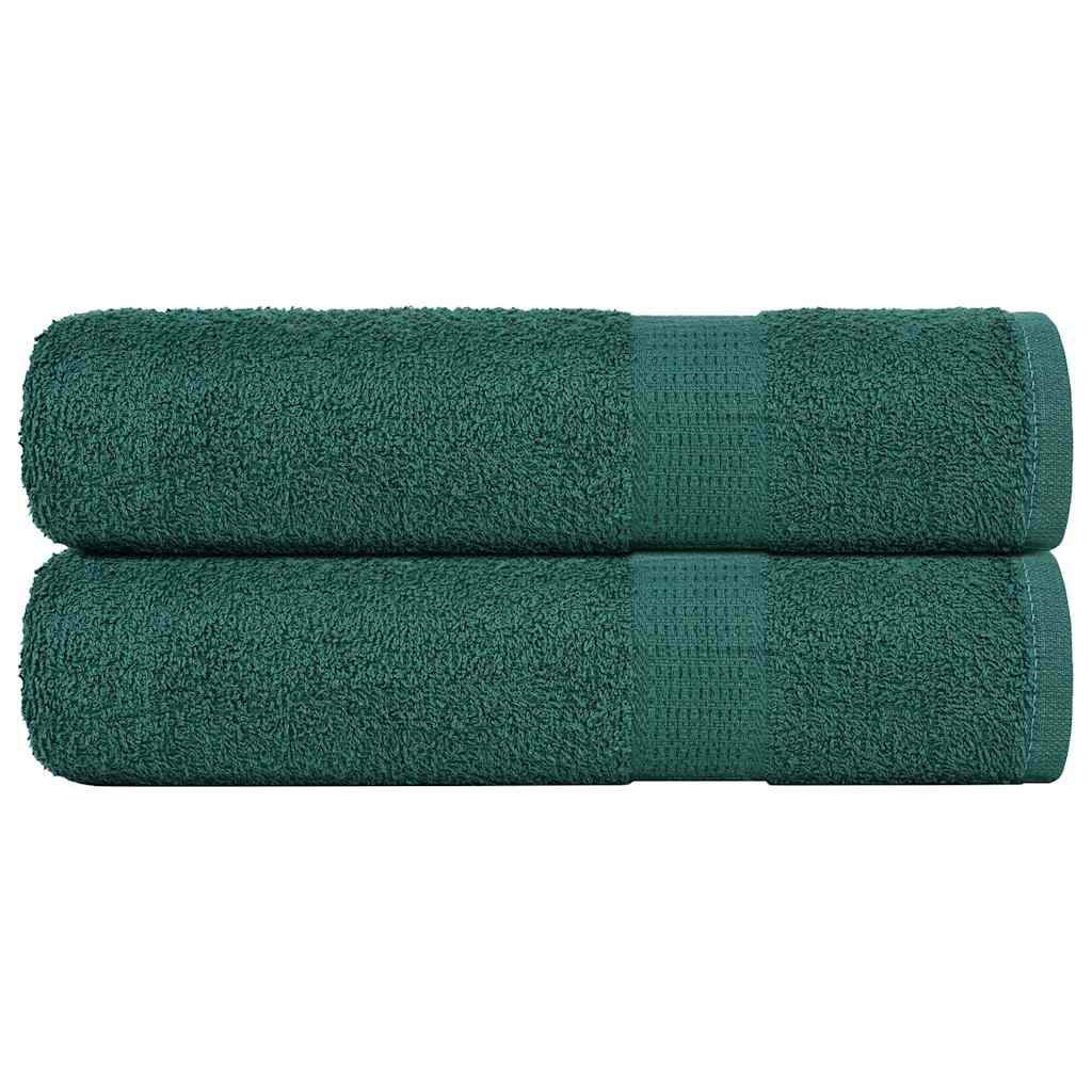 Asciugamani Doccia 2 pz Verde 70x140 cm 360 g/mÂ² 100% Cotone