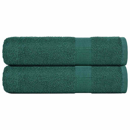 Asciugamani Doccia 2 pz Verde 70x140 cm 360 g/mÂ² 100% Cotone