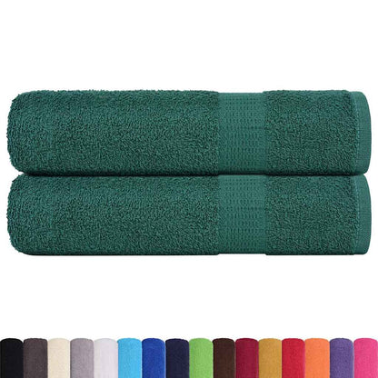 Asciugamani Doccia 2 pz Verde 70x140 cm 360 g/mÂ² 100% Cotone