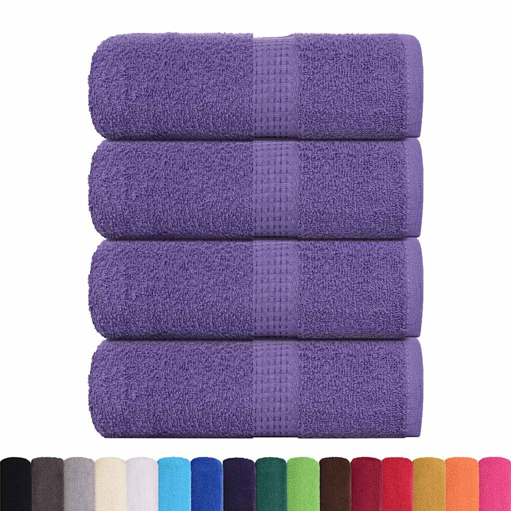 Asciugamani per Sapone 4 pz Viola 30x30cm 360g/mÂ² 100% Cotone