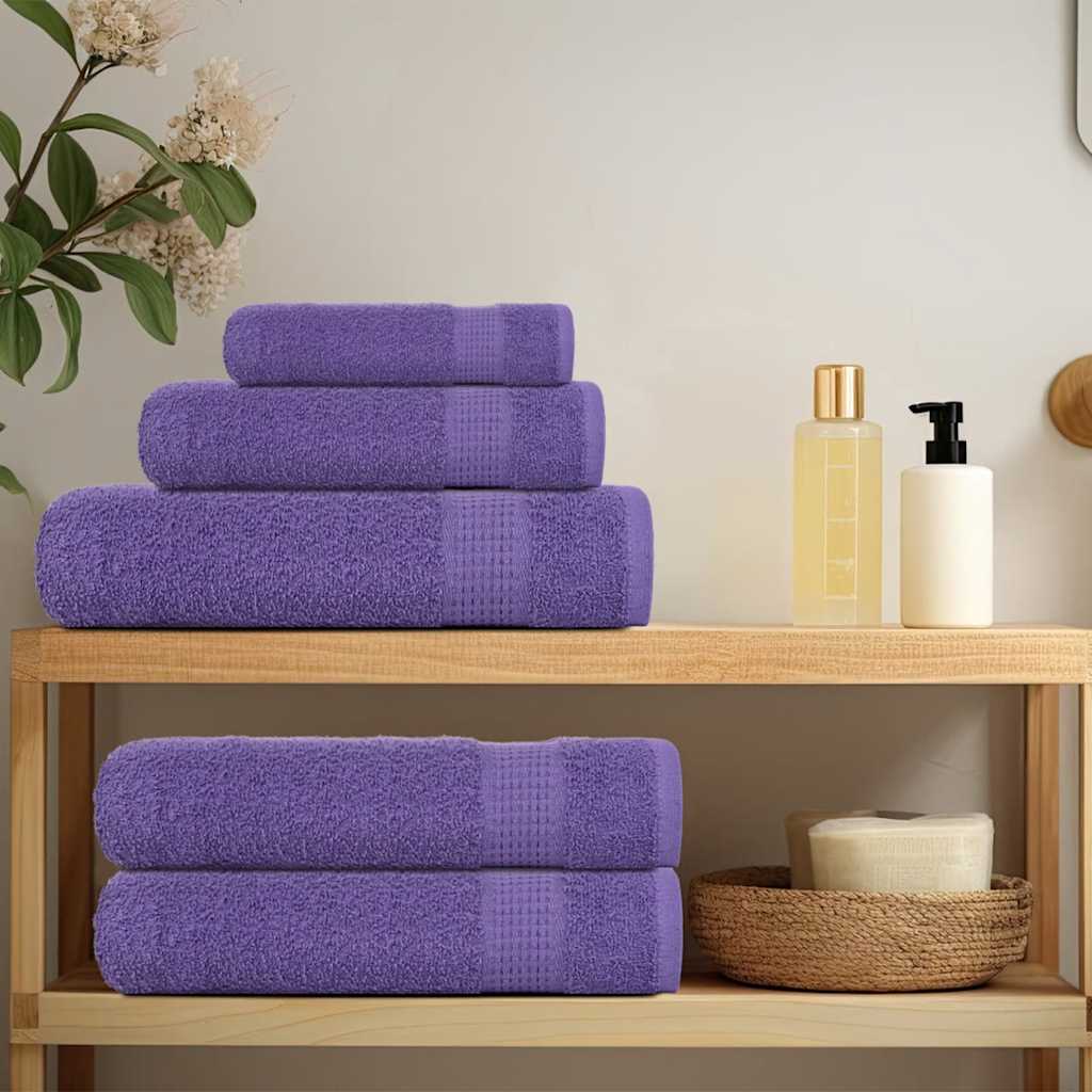Asciugamani per Sapone 4 pz Viola 30x30cm 360g/mÂ² 100% Cotone