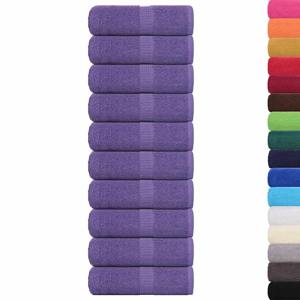 Asciugamani per Sapone 10 pz Viola 30x30cm 360g/mÂ² 100% Cotone