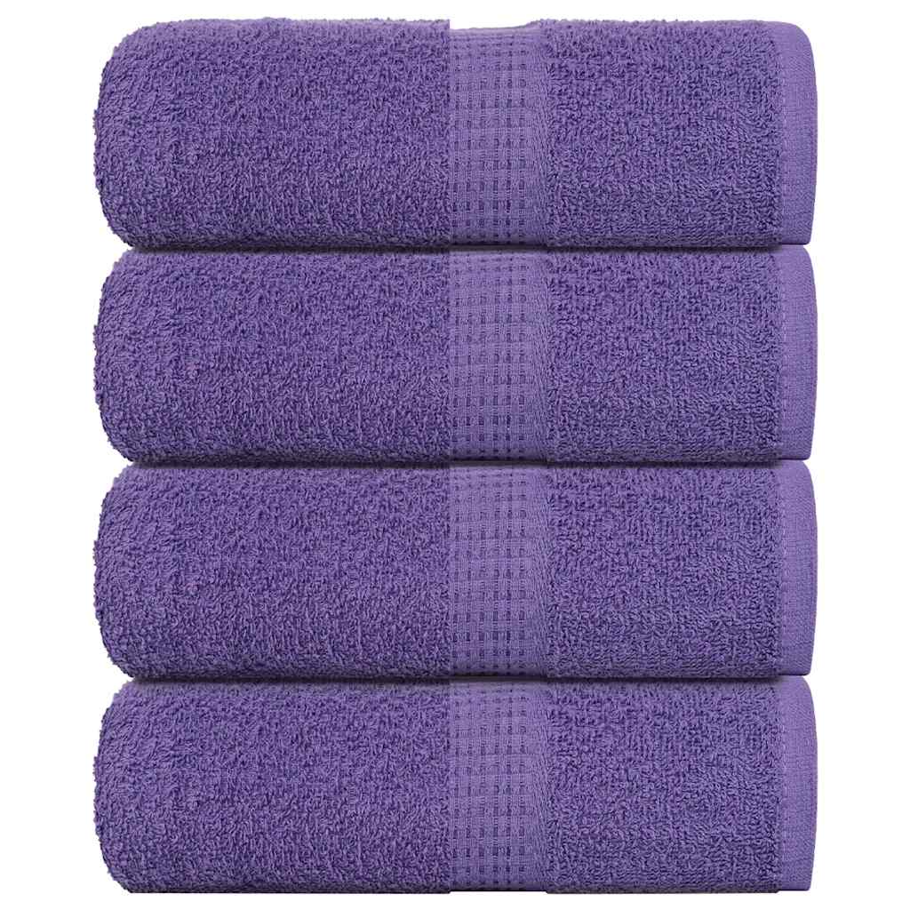Asciugamani Ospiti 4 pz Viola 30x50 cm 360 g/mÃ‚Â² 100% Cotone