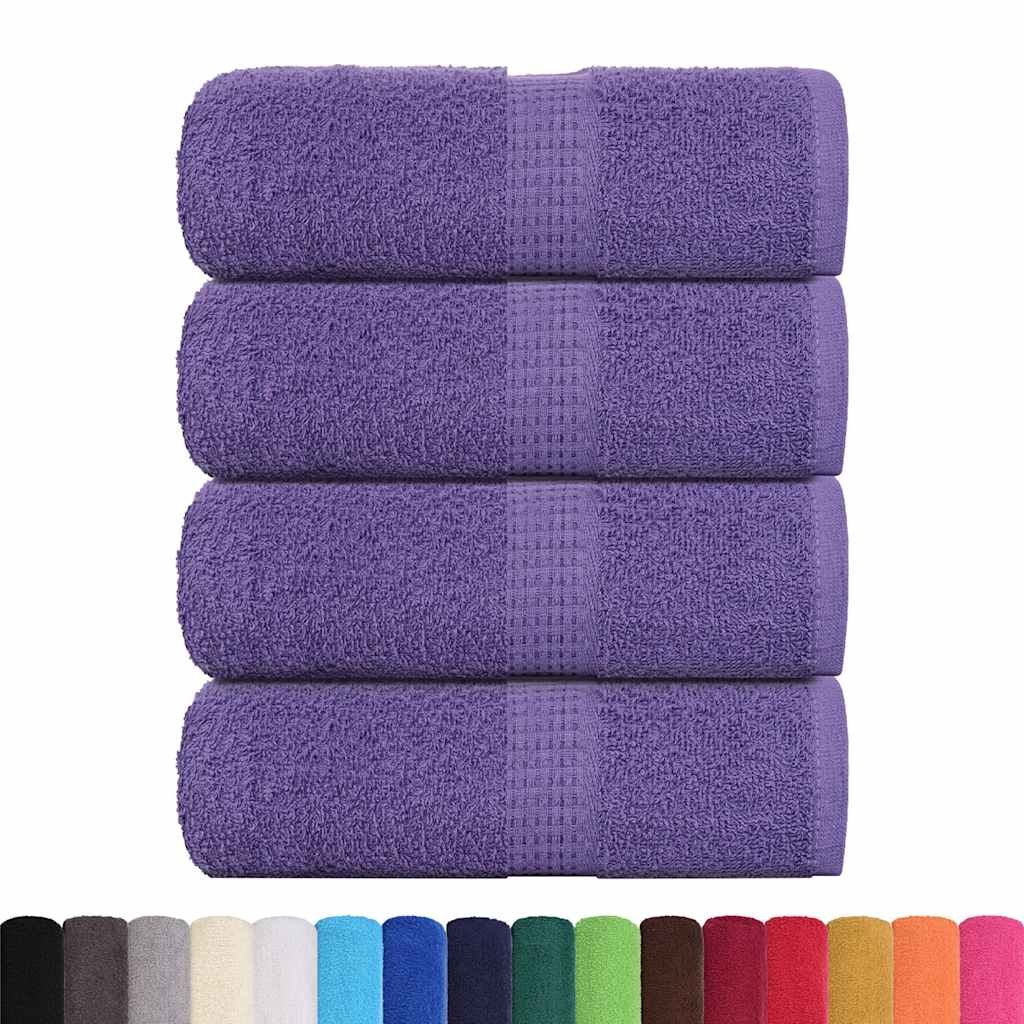 Asciugamani Ospiti 4 pz Viola 30x50 cm 360 g/mÃ‚Â² 100% Cotone