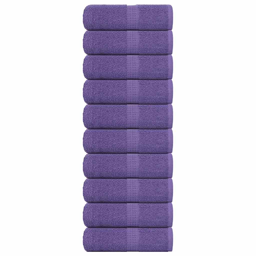 Asciugamani Ospiti 10 pz Viola 30x50 cm 360 g/mÃ‚Â² 100% Cotone