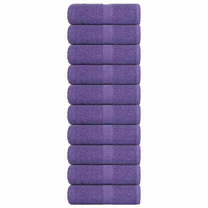 Asciugamani Ospiti 10 pz Viola 30x50 cm 360 g/mÃ‚Â² 100% Cotone