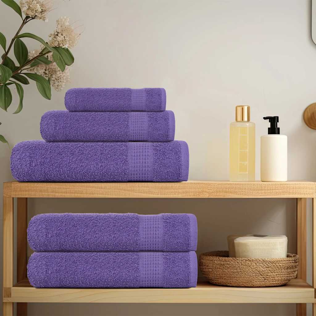 Asciugamani 4 pz Viola 50x100 cm 360 g/mÃ‚Â² 100% Cotone