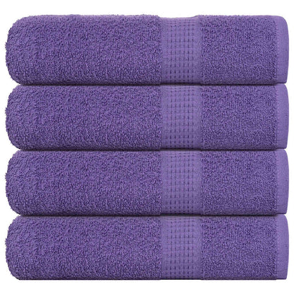 Asciugamani da Bagno 4 pz Viola 100x150cm 360g/mÂ² 100% Cotone