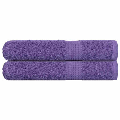Asciugamani per Sauna 2 pz Viola 80x200cm 360g/mÂ² 100% Cotone