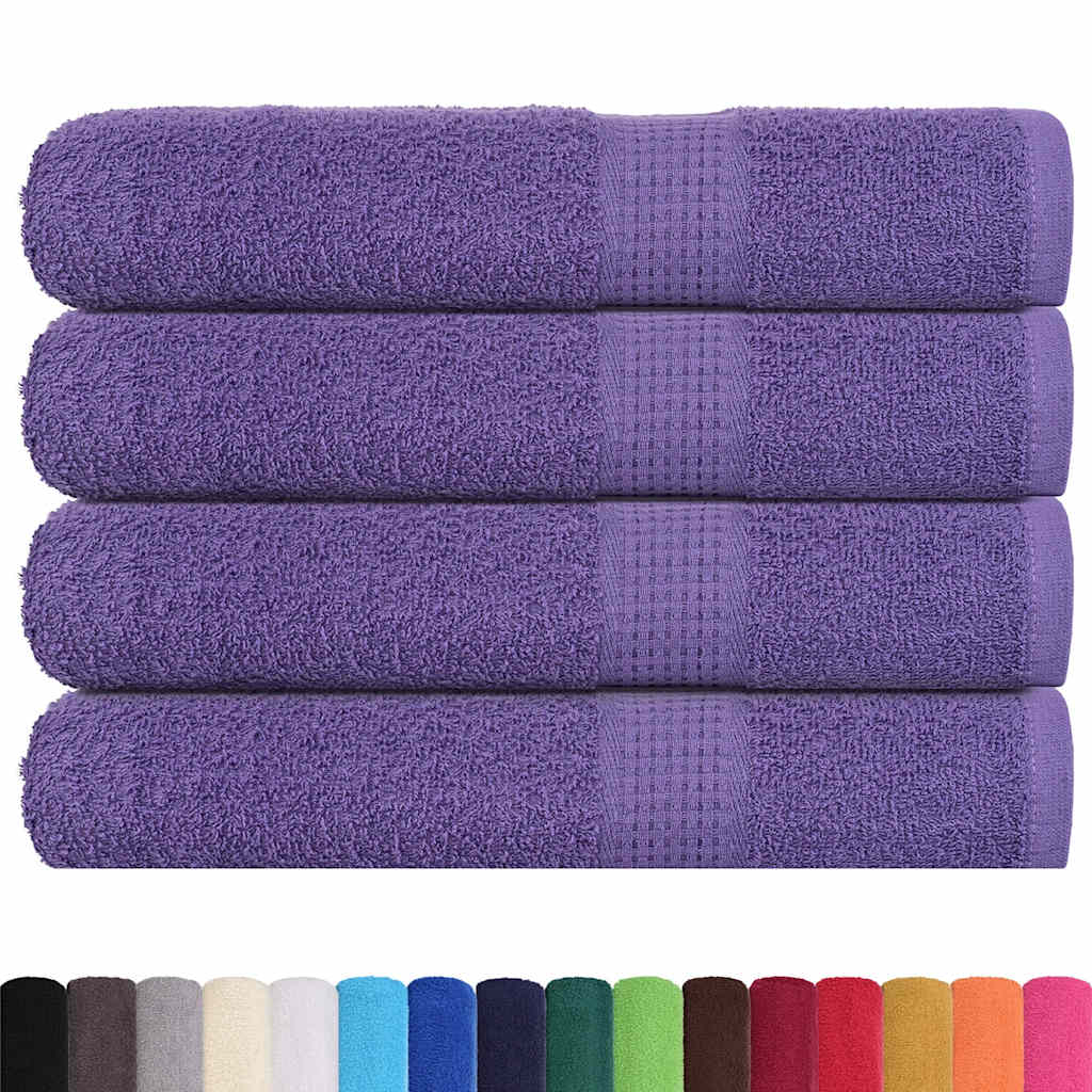 Asciugamani per Sauna 4 pz Viola 80x200cm 360g/mÃ‚Â² 100% Cotone