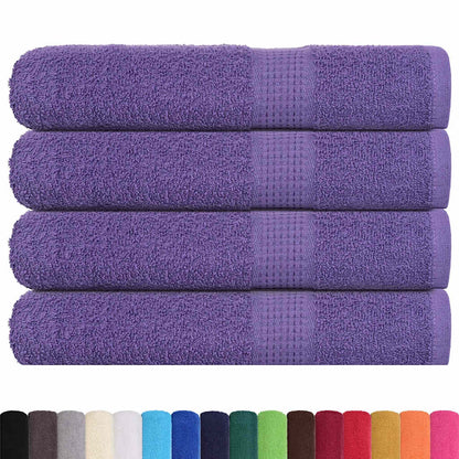 Asciugamani per Sauna 4 pz Viola 80x200cm 360g/mÃ‚Â² 100% Cotone