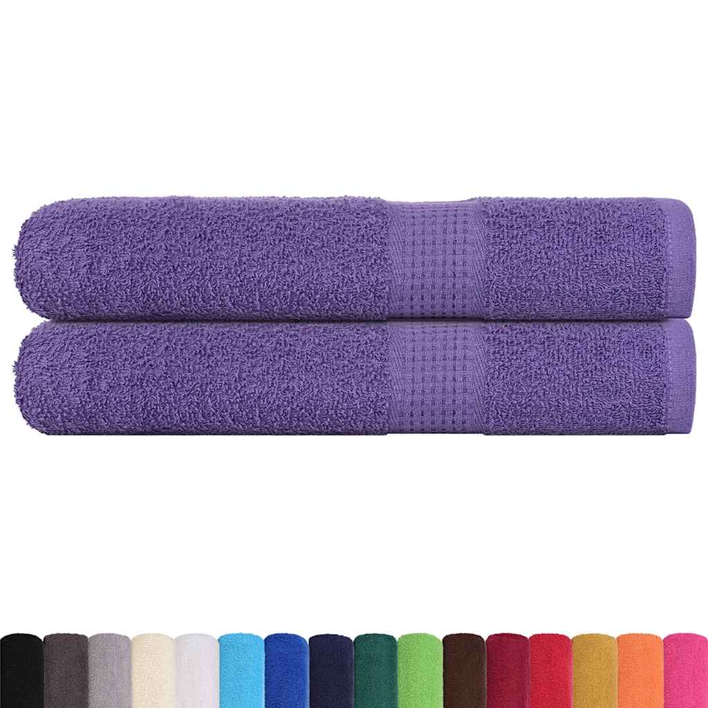 Asciugamani 2 pz Viola 100x200 cm 360 g/mÂ² 100% Cotone