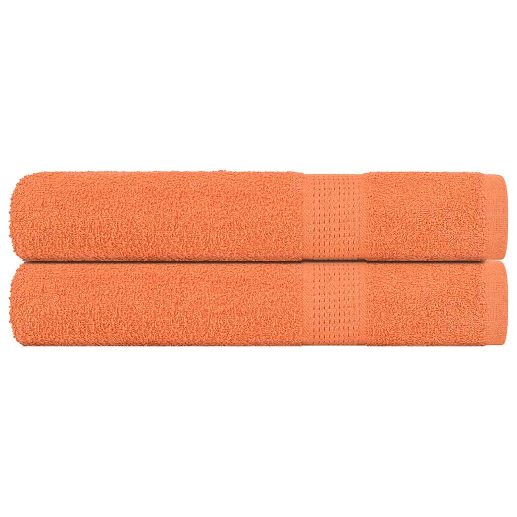 Asciugamani Sauna 2 pz Arancioni 80x200cm 360g/mÂ² 100% Cotone