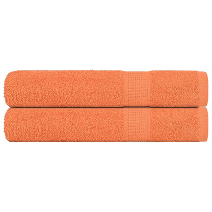 Asciugamani Sauna 2 pz Arancioni 80x200cm 360g/mÂ² 100% Cotone