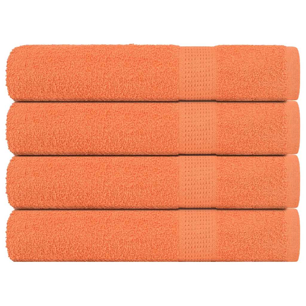 Asciugamani Sauna 4 pz Arancioni 80x200cm 360g/mÂ² 100% Cotone