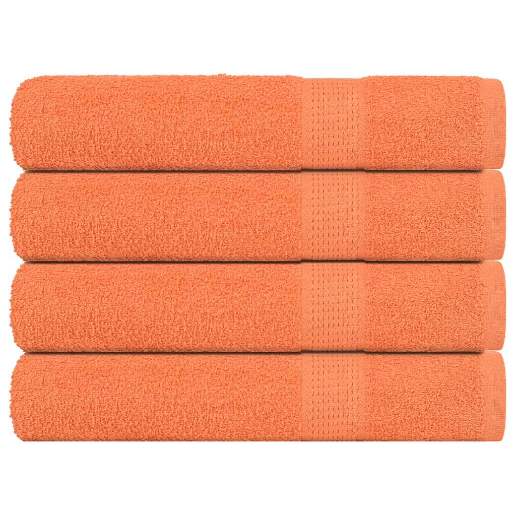 Asciugamani 4 pz Arancioni 100x200 cm 360 g/mÂ² 100% Cotone