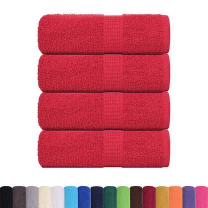 Asciugamani per Sapone 4 pz Rossi 30x30 cm 360 g/mÂ² 100% Cotone