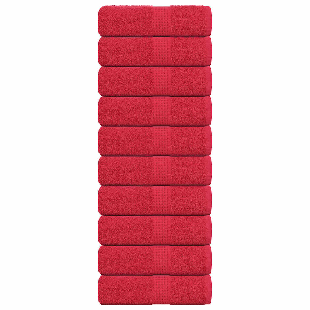 Asciugamani per Sapone 10 pz Rossi 30x30cm 360 g/mÂ² 100% Cotone