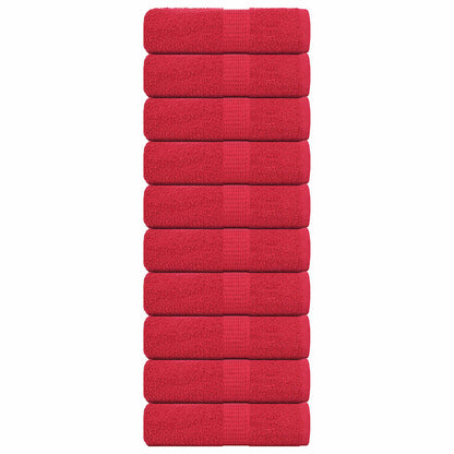 Asciugamani per Sapone 10 pz Rossi 30x30cm 360 g/mÂ² 100% Cotone