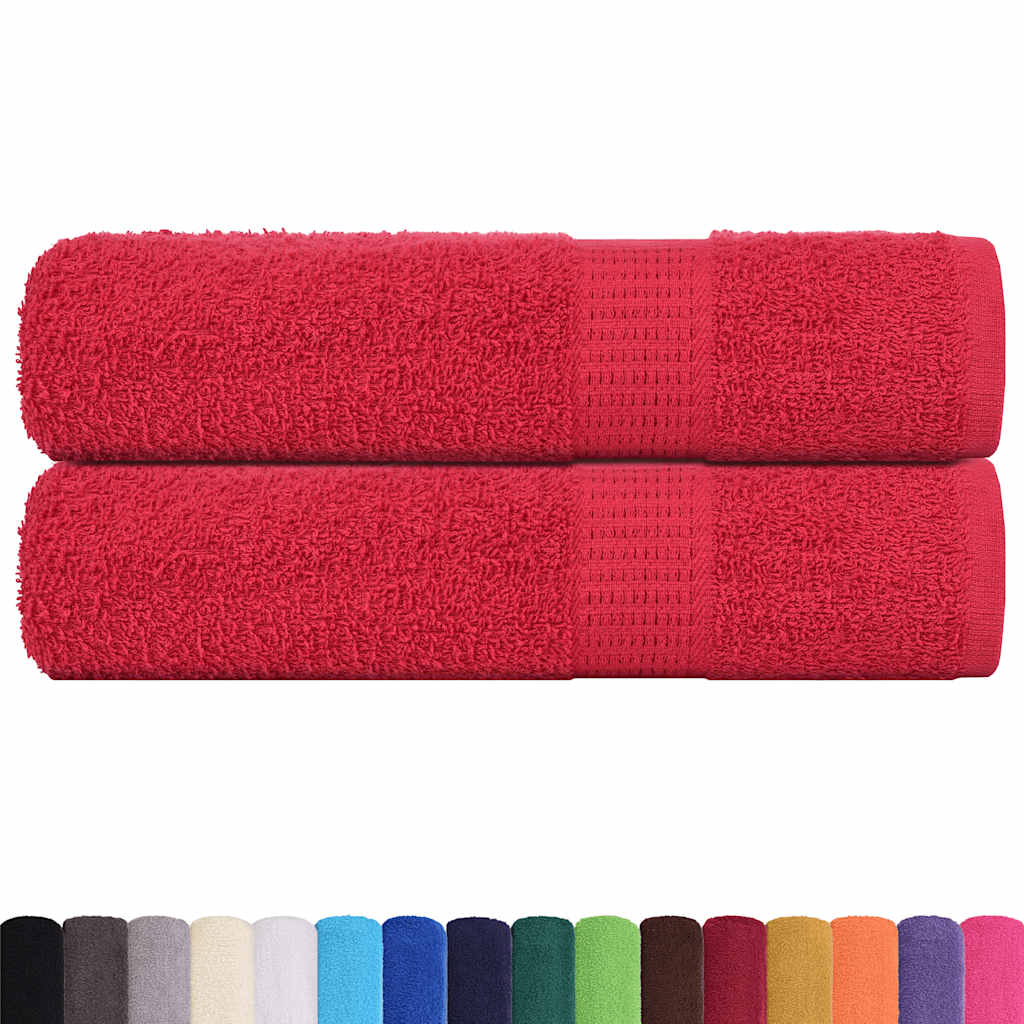 Asciugamani 2 pz Rossi 50x100 cm 360 g/mÂ² 100% Cotone