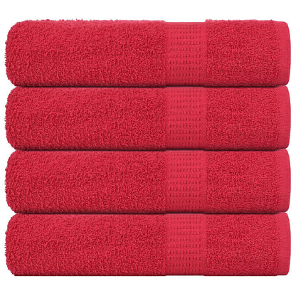 Asciugamani 4 pz Rossi 50x100 cm 360 g/mÂ² 100% Cotone