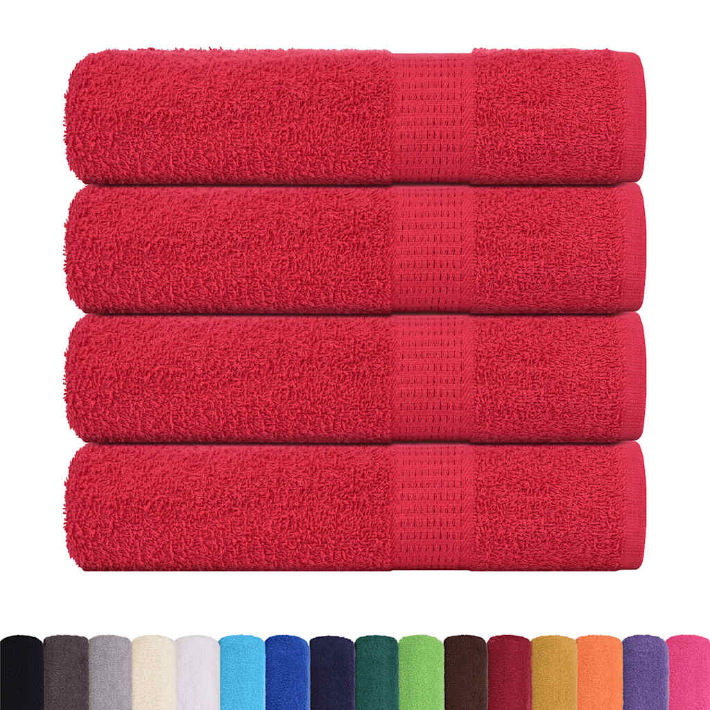 Asciugamani 4 pz Rossi 50x100 cm 360 g/mÂ² 100% Cotone