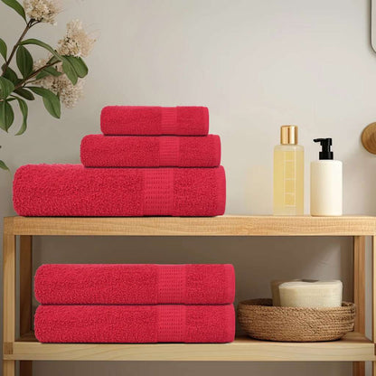 Asciugamani 4 pz Rossi 50x100 cm 360 g/mÂ² 100% Cotone