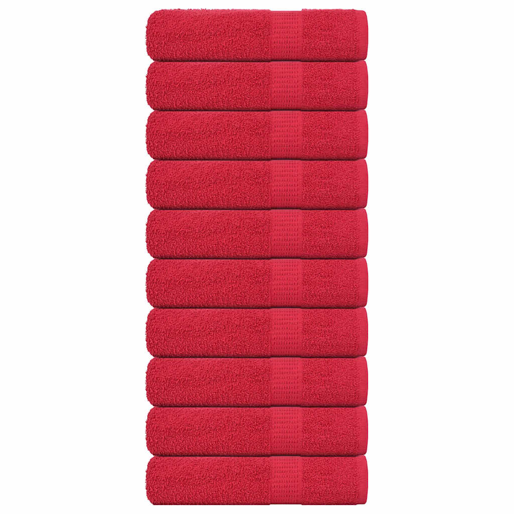 Asciugamani 10 pz Rossi 50x100 cm 360 g/mÃ‚Â² 100% Cotone
