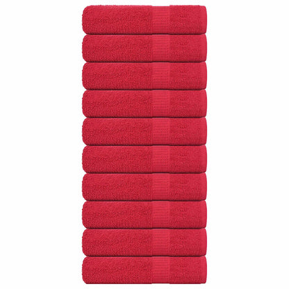 Asciugamani 10 pz Rossi 50x100 cm 360 g/mÃ‚Â² 100% Cotone