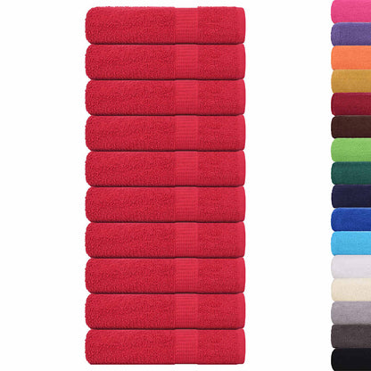 Asciugamani 10 pz Rossi 50x100 cm 360 g/mÃ‚Â² 100% Cotone