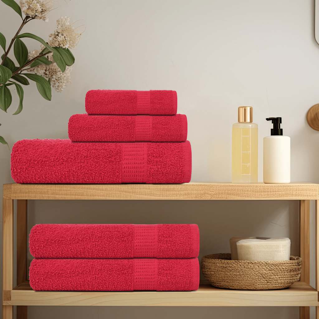 Asciugamani 10 pz Rossi 50x100 cm 360 g/mÃ‚Â² 100% Cotone