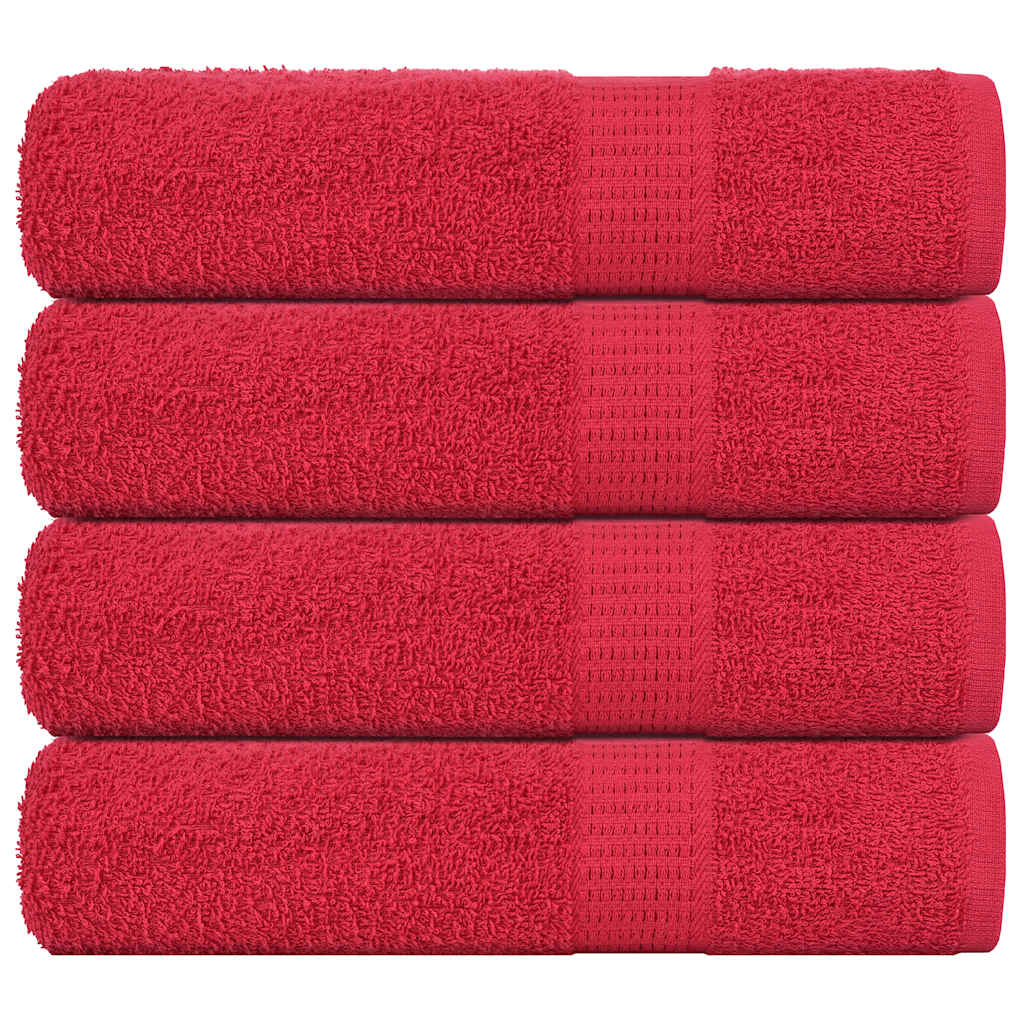 Asciugamani Doccia 4 pz Rossi 70x140 cm 360 g/mÂ² 100% Cotone