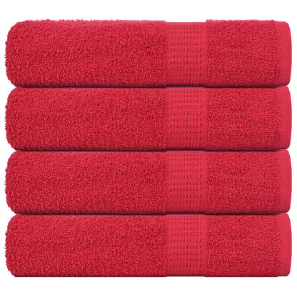 Asciugamani da Bagno 4 pz Rossi 100x150 cm 360 g/mÂ² 100% Cotone