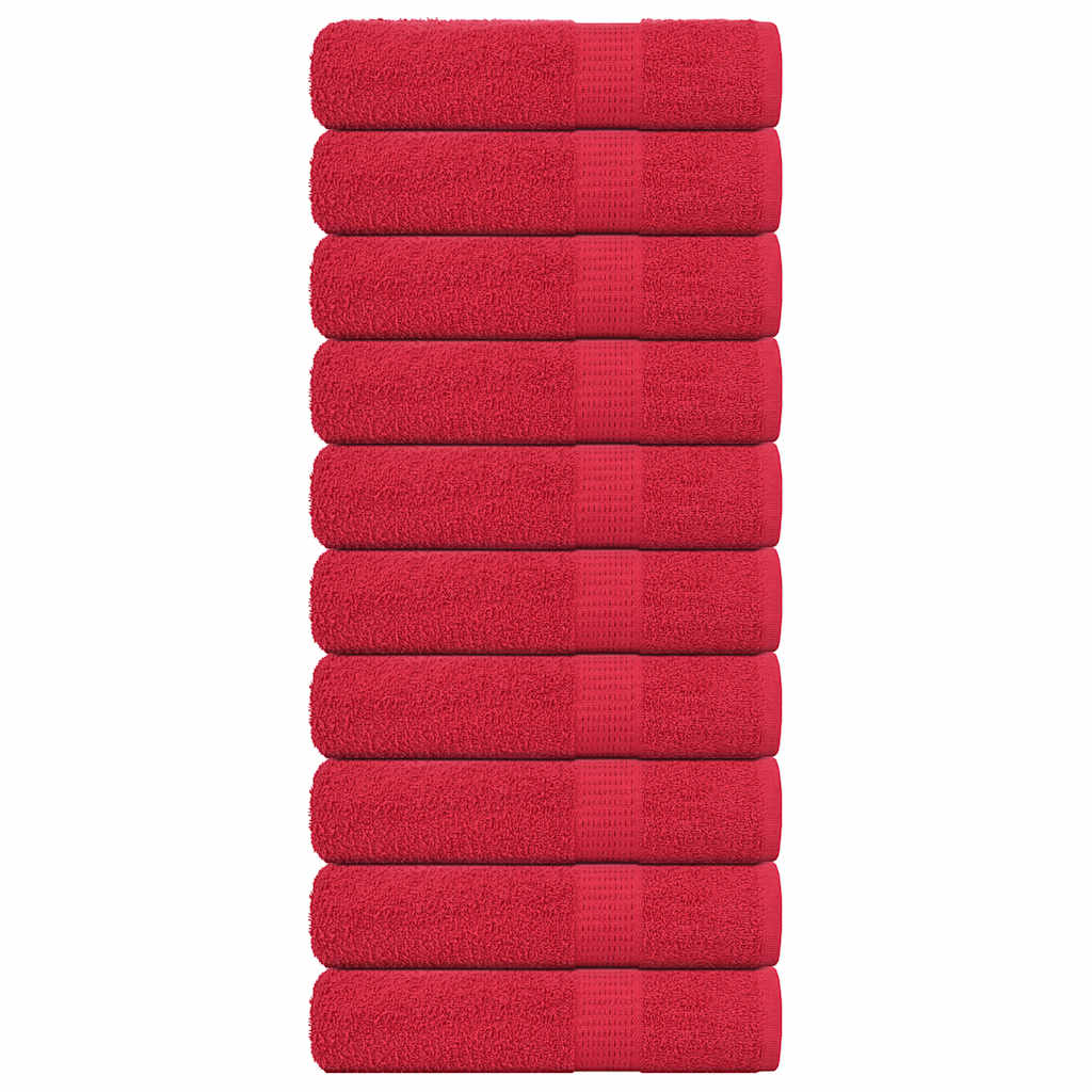 Asciugamani da Bagno 10 pz Rossi 100x150cm 360 g/mÂ² 100% Cotone