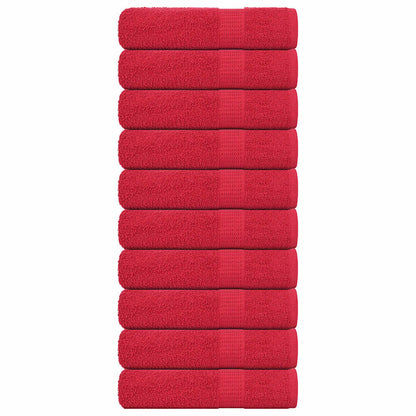 Asciugamani da Bagno 10 pz Rossi 100x150cm 360 g/mÂ² 100% Cotone