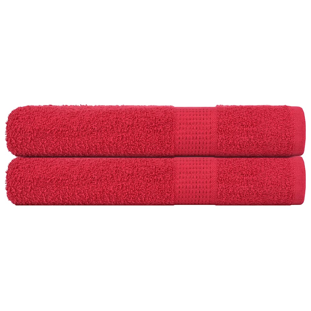 Asciugamani per Sauna 2 pz Rossi 80x200 cm 360 g/mÂ² 100% Cotone