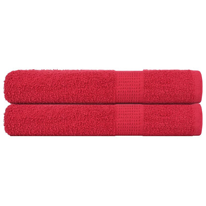 Asciugamani per Sauna 2 pz Rossi 80x200 cm 360 g/mÂ² 100% Cotone