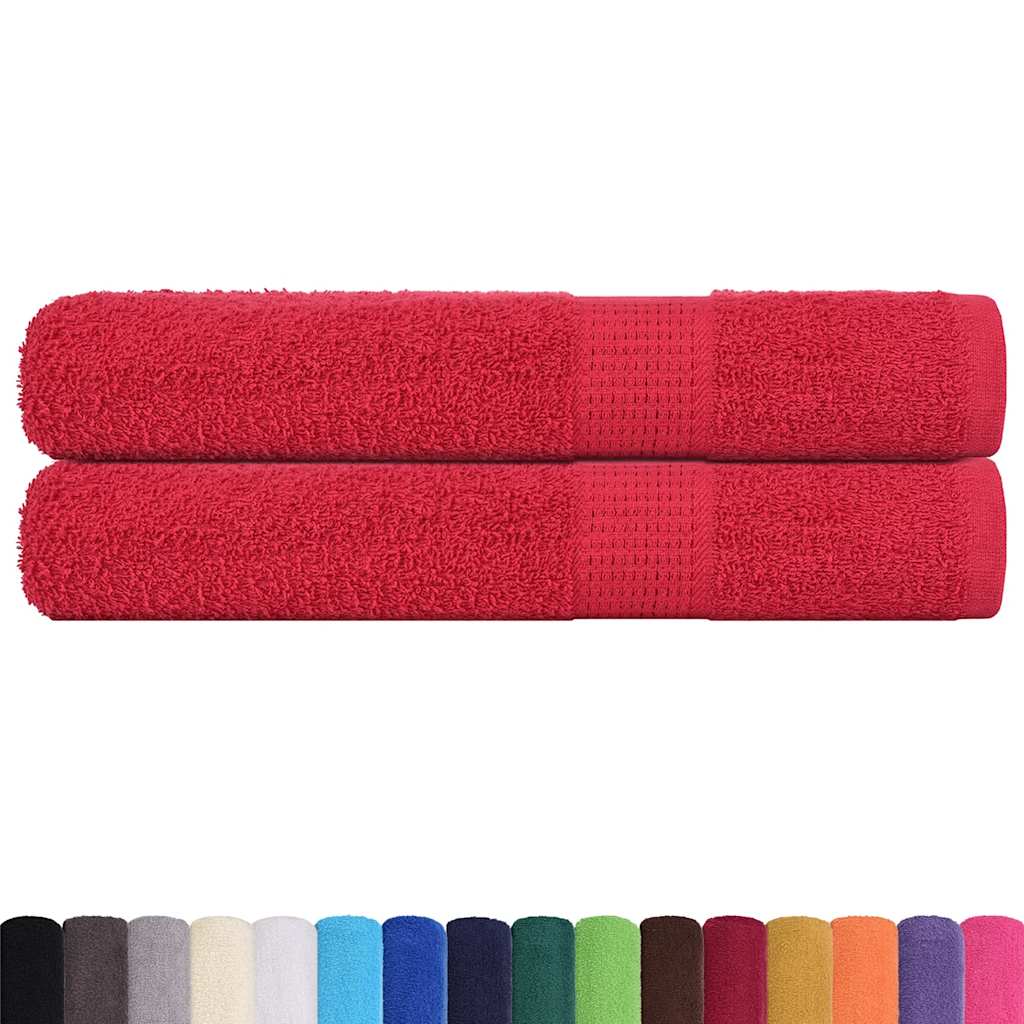 Asciugamani per Sauna 2 pz Rossi 80x200 cm 360 g/mÂ² 100% Cotone