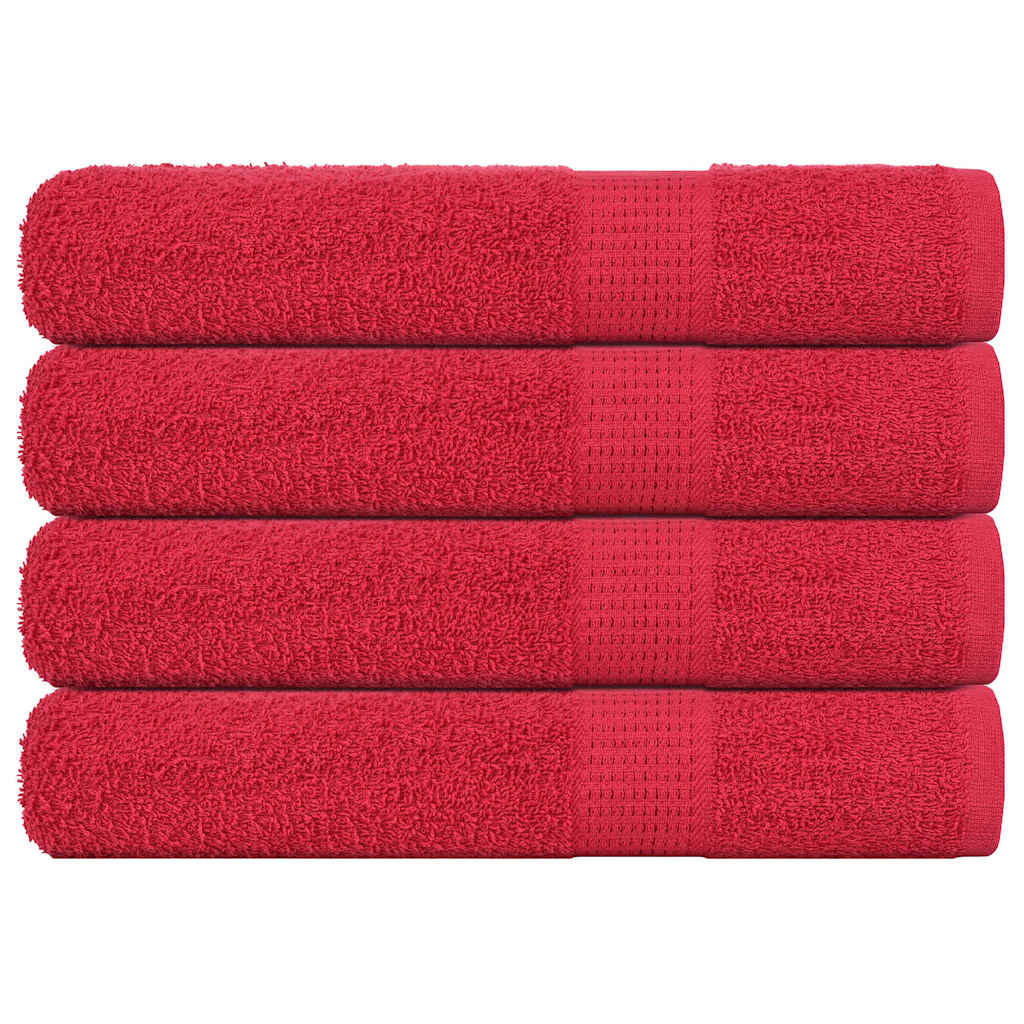 Asciugamani per Sauna 4 pz Rossi 80x200 cm 360 g/mÂ² 100% Cotone