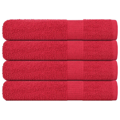 Asciugamani per Sauna 4 pz Rossi 80x200 cm 360 g/mÂ² 100% Cotone