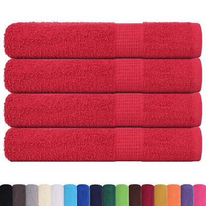 Asciugamani per Sauna 4 pz Rossi 80x200 cm 360 g/mÂ² 100% Cotone