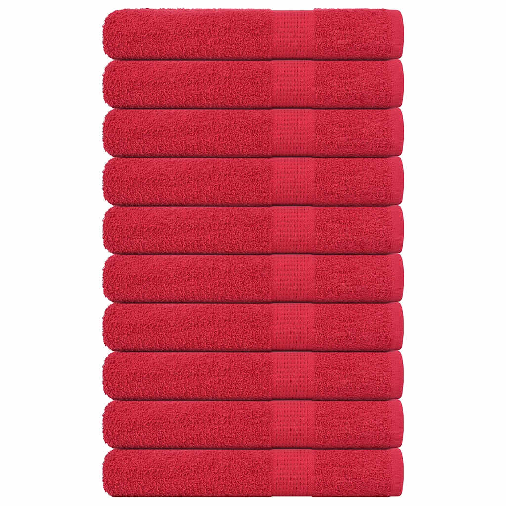 Asciugamani per Sauna 10 pz Rossi 80x200cm 360 g/mÂ² 100% Cotone