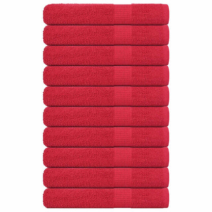 Asciugamani per Sauna 10 pz Rossi 80x200cm 360 g/mÂ² 100% Cotone