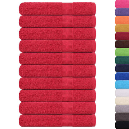 Asciugamani per Sauna 10 pz Rossi 80x200cm 360 g/mÂ² 100% Cotone