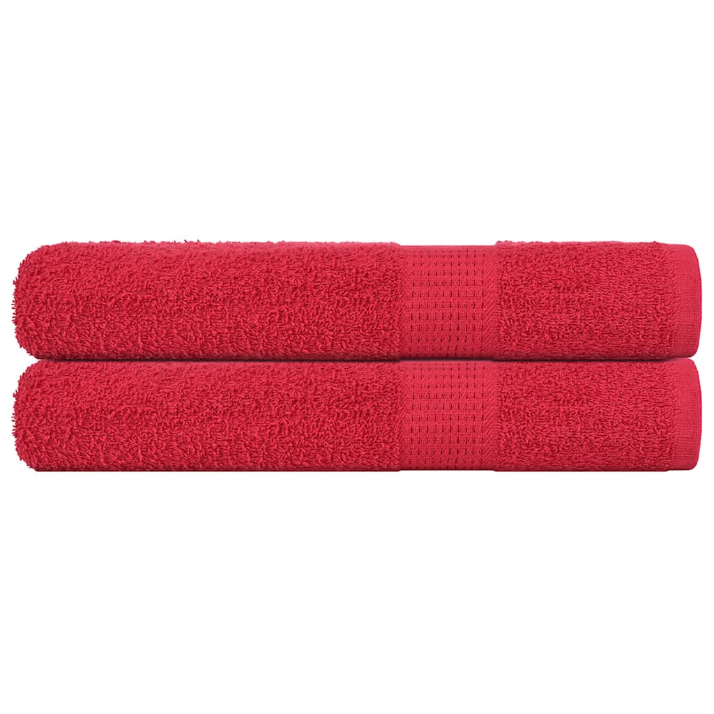 Asciugamani 2 pz Rossi 100x200 cm 360 g/mÂ² 100% Cotone