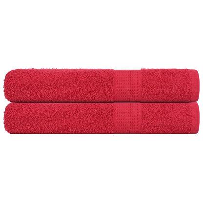 Asciugamani 2 pz Rossi 100x200 cm 360 g/mÂ² 100% Cotone